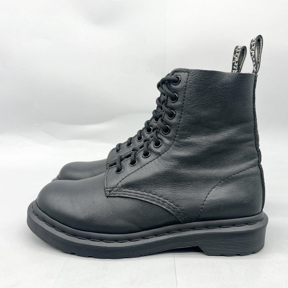 Dr Martens 1460 Pascal Mono Womens 6 Black Leather Combat Boots Goth Grunge Punk - Picture 4 of 11